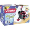 Mops VILEDA EasyWring & Clean Turbo, sarkans technopolimēra spainis, noņemama mazgājama mikrošķiedras galva, cietām grīdām