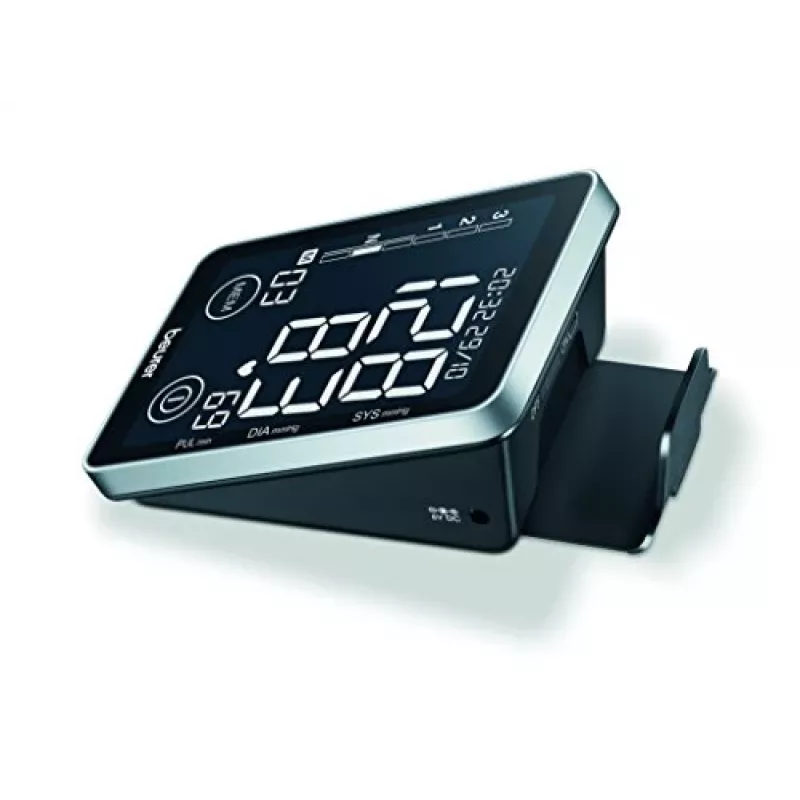 Beurer BM 58 asinsspiediena mērītājs uz augšdelma (65516), aritmijas noteikšana, USB savienojums ar datoru, melns