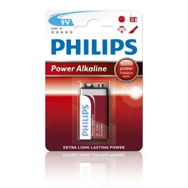 Philips PowerLife sārma baterija 9V (6LR61) – 1 gab.