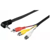 Wentronic Goobay 3,5 mm jack/RCA adaptera kabelis, 1,5 m - 3,5 mm ligzda (4-pinu, stereo) 90° > 3x RCA spraudnis (50209)