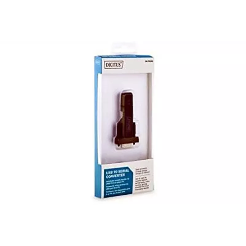 DIGITUS USB 2.0 uz Seriālo Pārveidotājs DSUB 9 vīriešu, iekļauts USB A kabelis 80 cm, FTDI mikroshēma FT232RL, USB 2.0 uz RS232