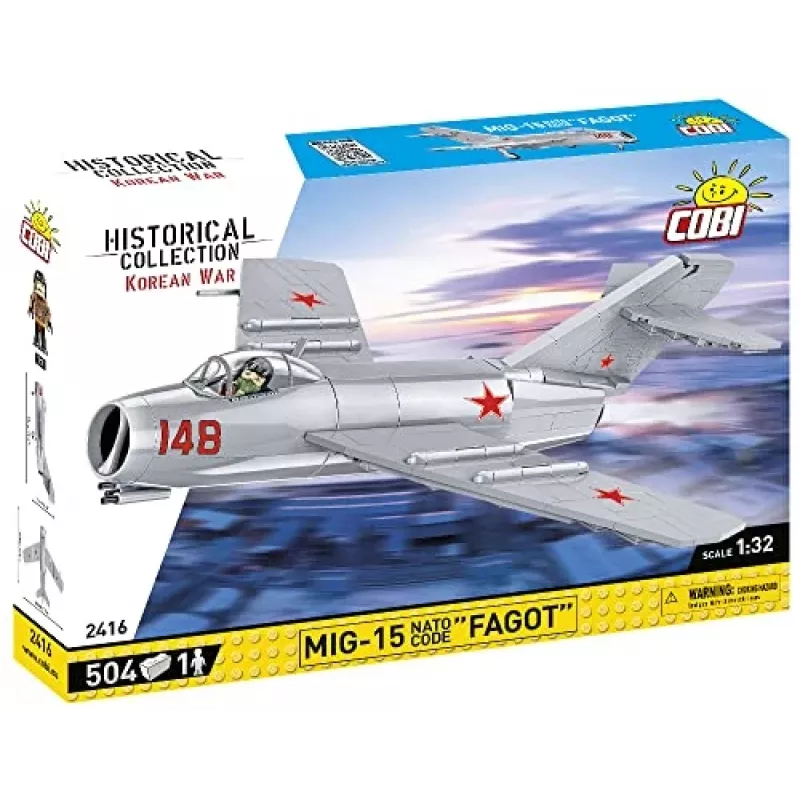 COBI Historical Collection Korejas karš MIG-15 NATO kods Fagot Padomju Reaktīvais Iznīcinātājs