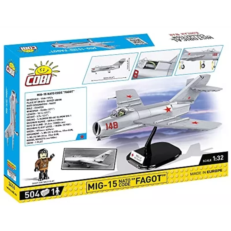 COBI Historical Collection Korejas karš MIG-15 NATO kods Fagot Padomju Reaktīvais Iznīcinātājs