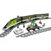 LEGO 60337 City Express Pasažieru Vilciens Ar Tālvadību, Darba Lukturiem, 2 Vagoniem Un 24 Sliedes Gabaliem