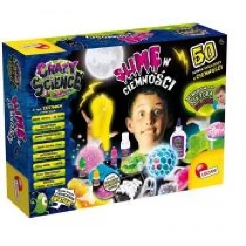 Zinātnes komplekts Liscianigiochi Crazy Science Slime in the dark 304-PL89239 — spīdošs gļotu eksperimentu komplekts