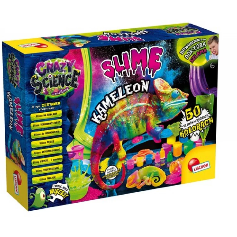Liscianigiochi Zinātnes komplekts Crazy Science Slime Chameleon 304-PL89246 – izglītojošs gļotu eksperimentu komplekts