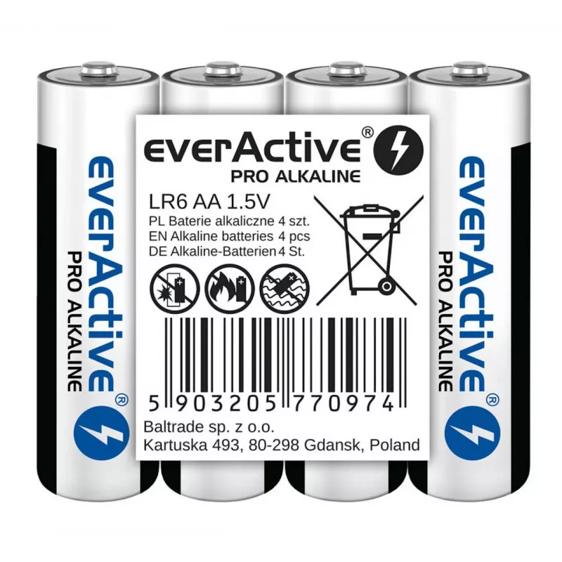 Sārma baterijas everActive LR6 AA 4 gab. iepakojums — 1,5V, 3000 mAh