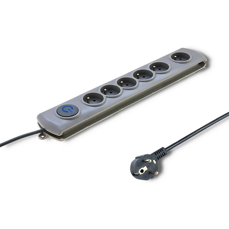 Pārsprieguma aizsargs Qoltec 50166 Pelēks 6 AC Kontaktligzdas 230V 3m