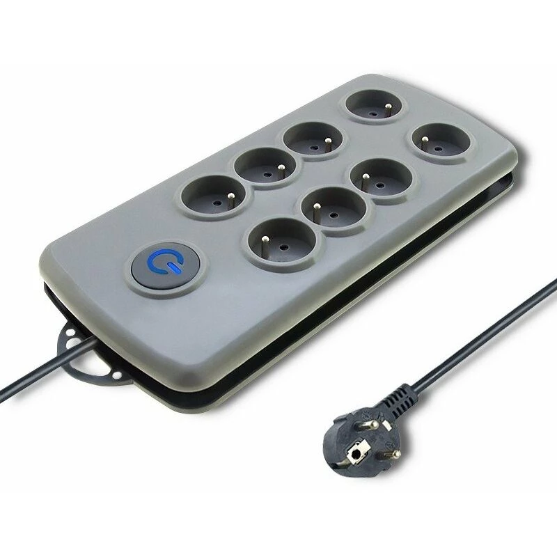 Qoltec Quick Switch 50162 pārsprieguma aizsardzības pagarinātājs, 8 ligzdas, 2,5 m, pelēks