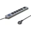 Pārsprieguma aizsargs Qoltec 50165 Pelēks 6 AC kontaktligzdas 230 V 1.8 m