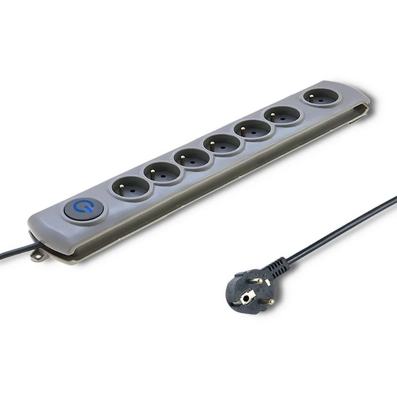 Qoltec 50168 pārsprieguma aizsargs 8 kontaktligzdas 230 V 3 m pelēks