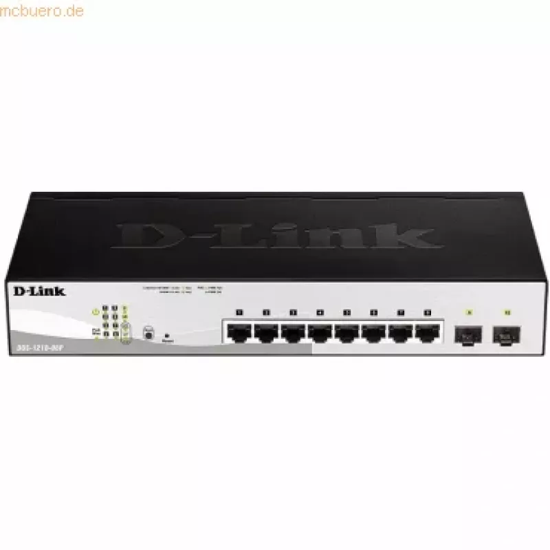 D-Link DGS-1210-08P/E L2 viedais slēdzis, 8 porti Gigabit Ethernet ar PoE, melns