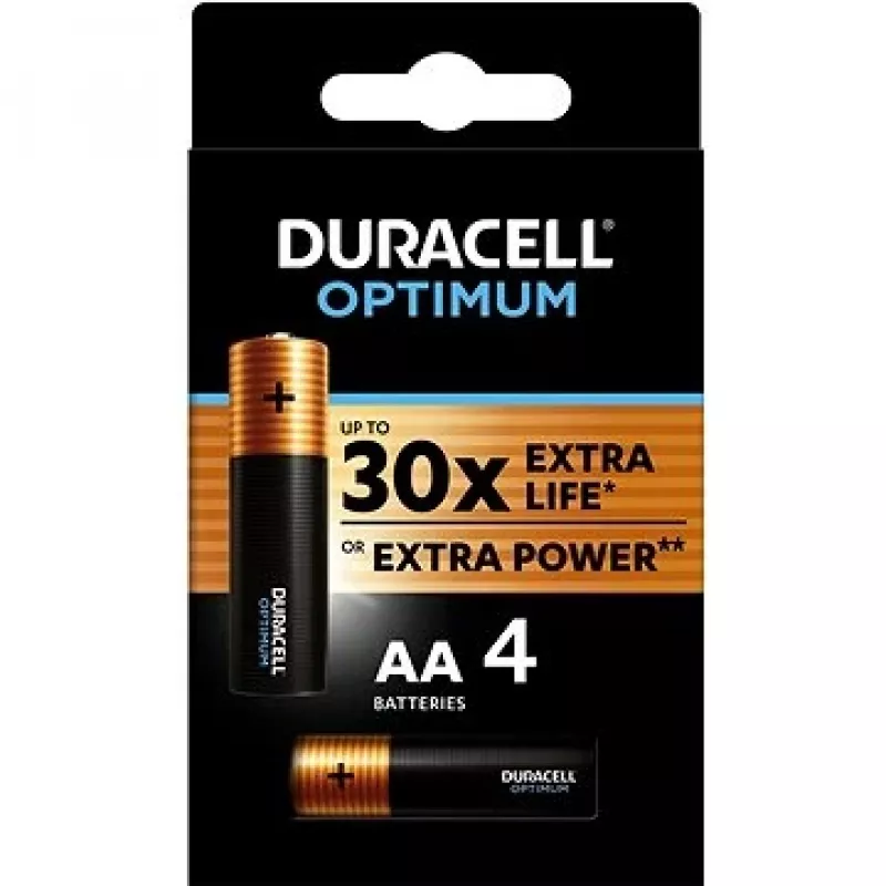 Duracell Optimum AA LR6 baterijas blisteris 4 gab.