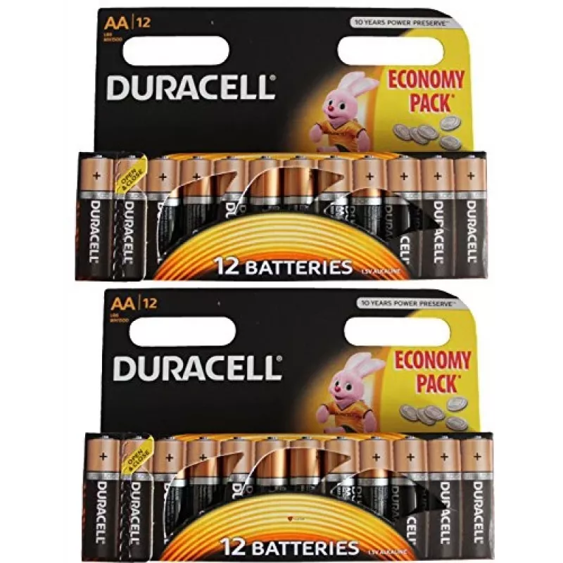 Duracell AA sārma baterija 12 iepakojums 1,5 V vienreizējās lietošanas