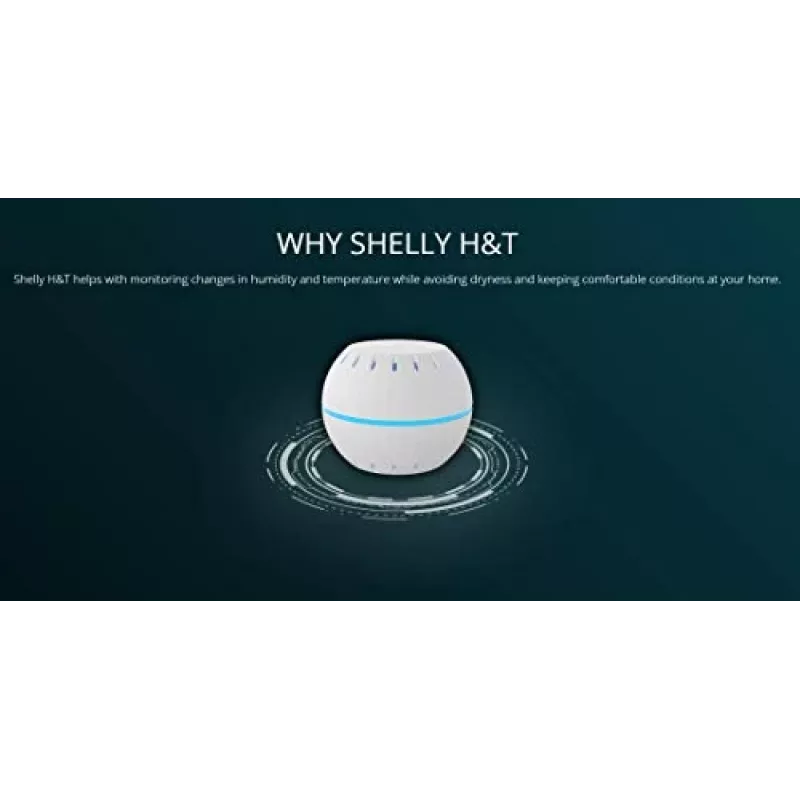 Temperatūras un mitruma devējs Shelly H&T ar Wi-Fi, darbojas ar akumulatoru, melnā krāsā