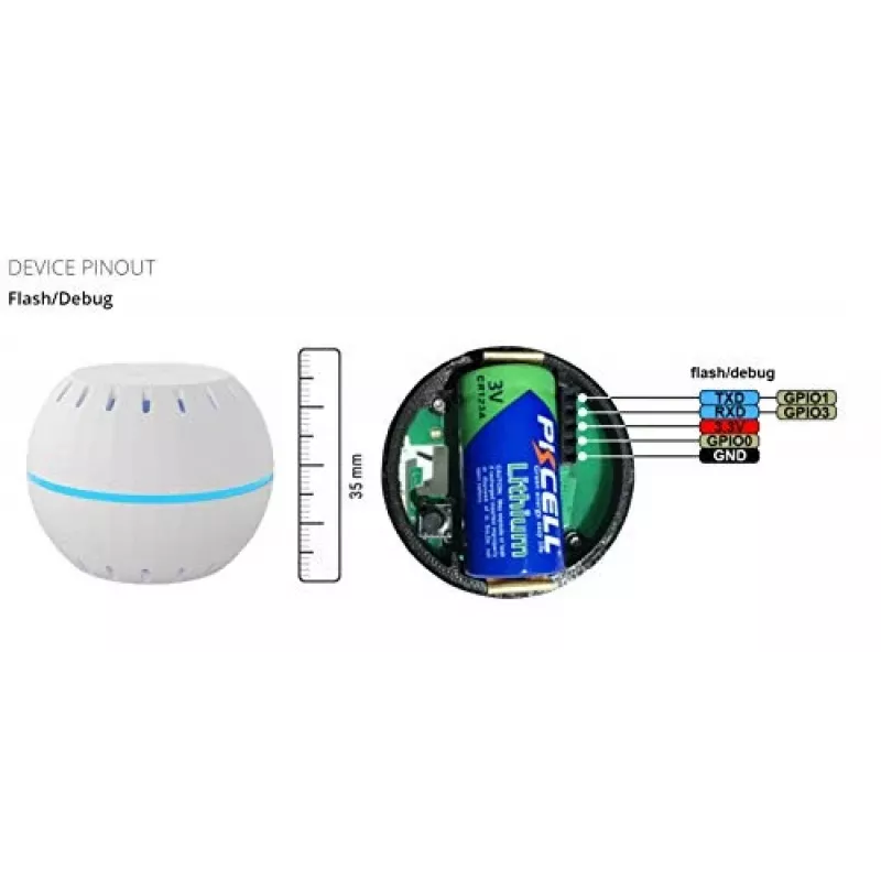 Temperatūras un mitruma devējs Shelly H&T ar Wi-Fi, darbojas ar akumulatoru, melnā krāsā