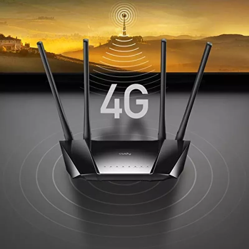Cudy LT400 4G LTE bezvadu maršrutētājs, Fast Ethernet, vienas joslas (2.4 GHz), melns