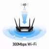 Cudy LT400 4G LTE bezvadu maršrutētājs, Fast Ethernet, vienas joslas (2.4 GHz), melns