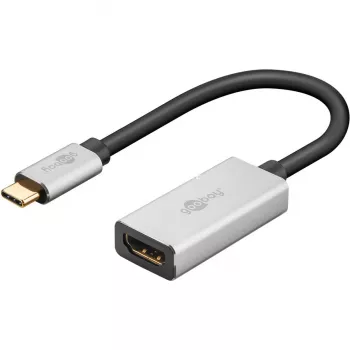 Wentronic 60194 Video Kabeļa-Pielāgotājs 0,15 m USB Type-C HDMI Melns - Sudrabs (60194)