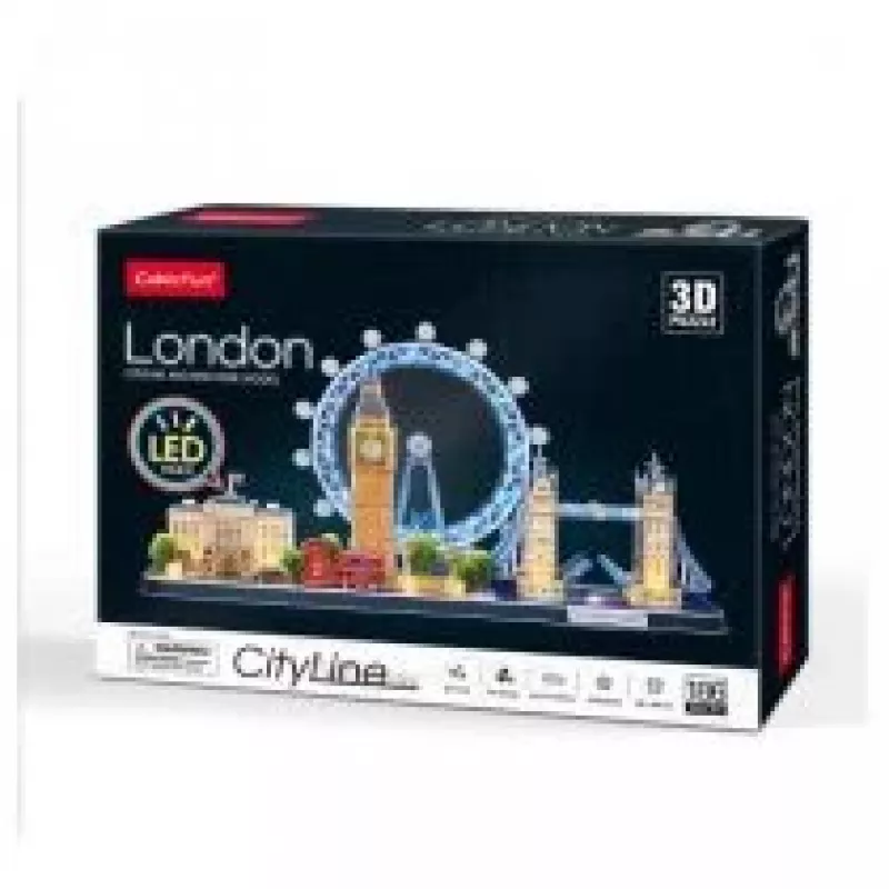 3D Puzle CubicFun City Line London LED 107 gab.