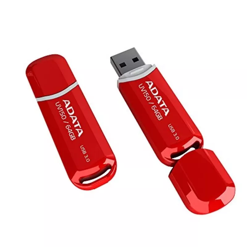 USB zibatmiņa ADATA DashDrive UV150 64 GB, USB Type-A 3.2 Gen 1, sarkana, ar vāciņu