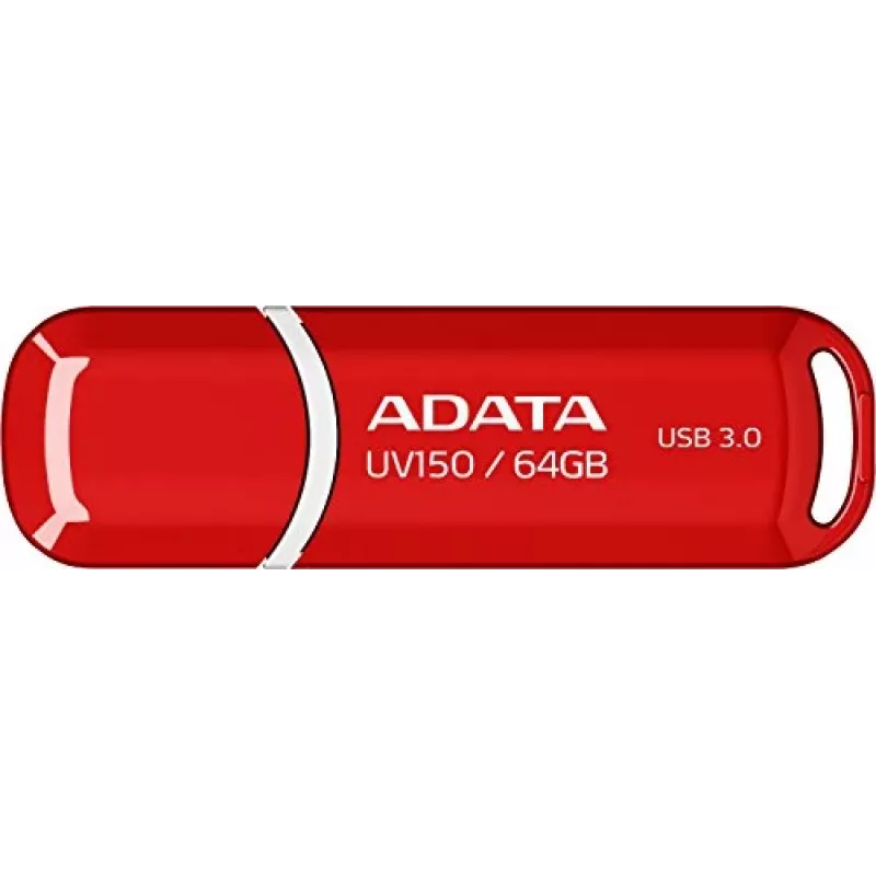 USB zibatmiņa ADATA DashDrive UV150 64 GB, USB Type-A 3.2 Gen 1, sarkana, ar vāciņu