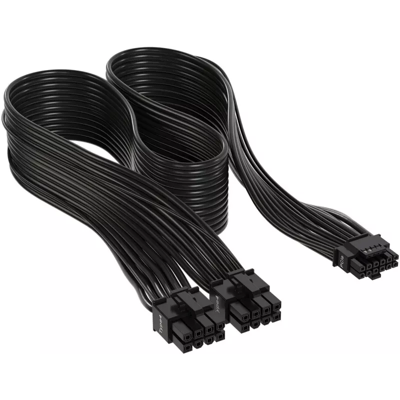 CORSAIR CP-8920284 iekšējais strāvas kabelis 12VHPWR uz 8+8 kontaktu PCIe, plakans, līdz 600 W