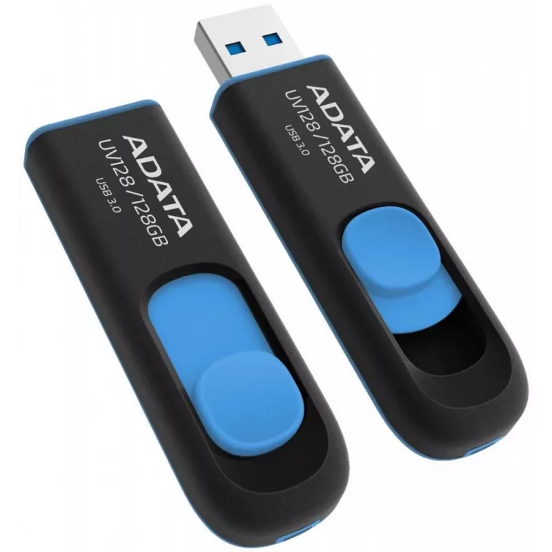 ADATA DashDrive UV128 128GB USB zibatmiņa USB Type-A 3.2 Gen 1 (3.1 Gen 1) Melna, Zila