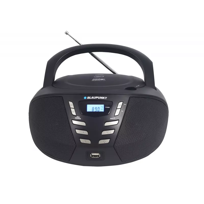 Blaupunkt BB7BK portatīvā mūzikas sistēma ar CD atskaņotāju, FM PLL radio, CD/MP3, USB, AUX, 2,4 W, melna