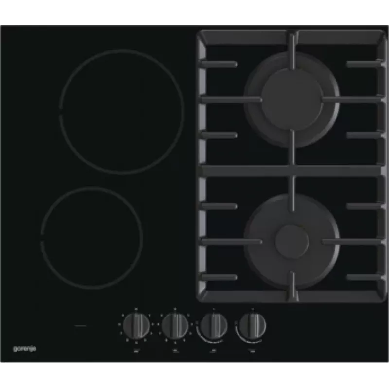 Gorenje GCE691BSC Melna Iebūvējama 60 cm Kombinētā Plīts 4 Zonas