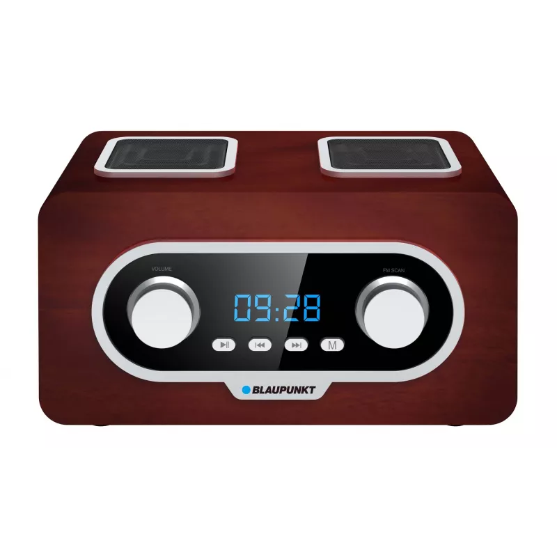 Pārnēsājams radio BLAUPUNKT PP5.2BR — FM radio, 60 atmiņas vietas, USB/MP3, AUX, akumulators 1000 mAh, 3 W RMS, bronzas krāsa