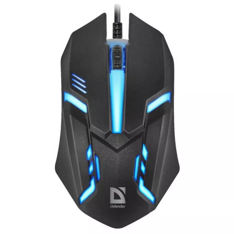 Vadu optiskā pele DEFENDER CYBER MB-560L — abpusēja, 1200 DPI, USB Type-A, 2 pogas, melna