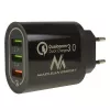 USB sienas lādētājs MACLEAN MCE479B — 3 USB porti, 18W, kompakts