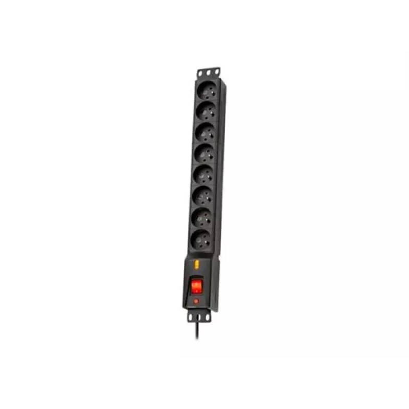 Strāvas aizsargs LXARM810, 8x 230V, 5m, Melns