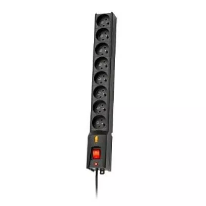 Lestar Lxa 816 Ga pārsprieguma aizsargs, 8 kontaktligzdas, 3m, melns