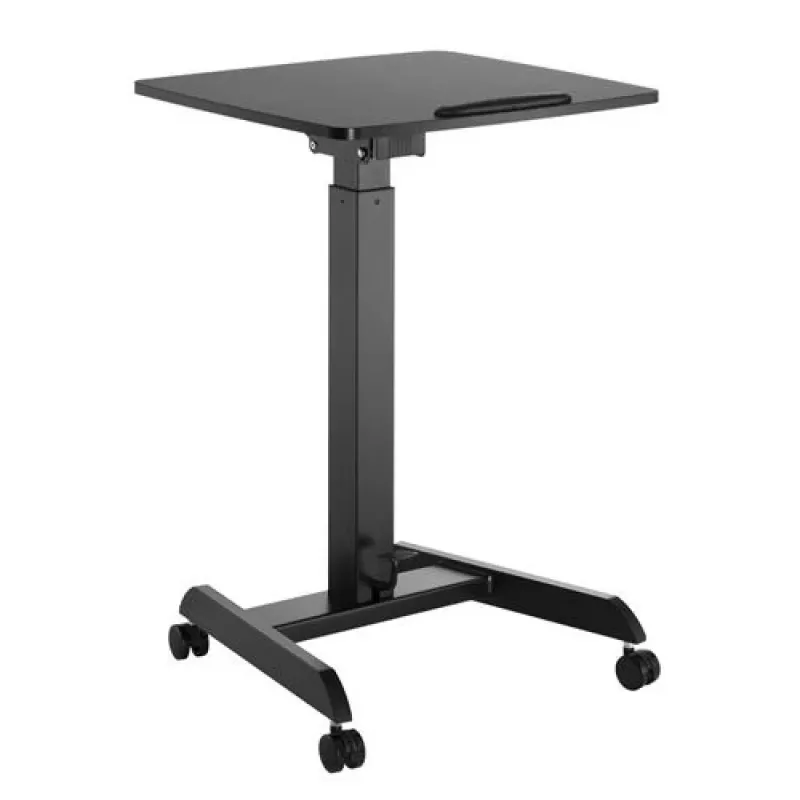 Pārnēsājams dators ar ratiņiem, regulējams augstumā līdz 113 cm, slīpums līdz 30°, melns