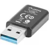 Lanberg NC-1200-WI AC1200 USB 3.0 WiFi adapteris diviem frekvencēm, 2 iekšējās antenas, melns