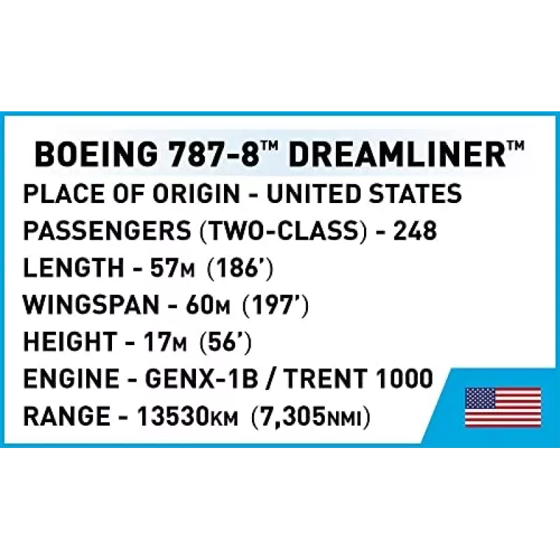 COBI Boeing 787-8 Dreamliner Lidmašīnas Konstruktors