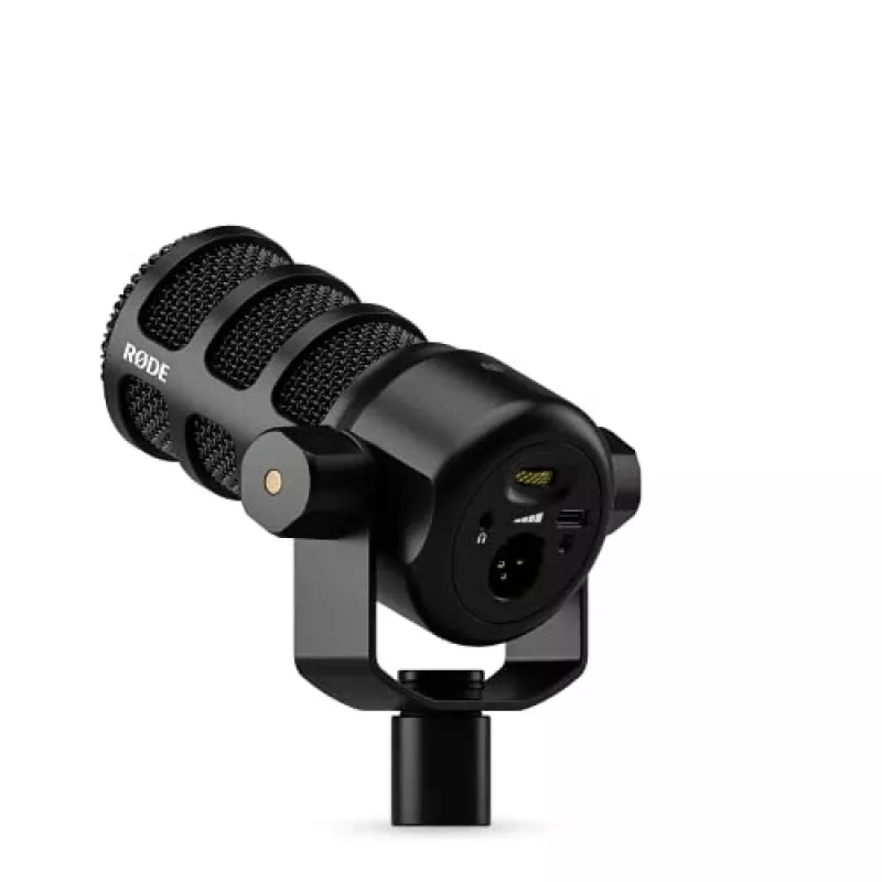 Studijas mikrofons RØDE PodMic USB — kardioīds XLR/USB, 24-bit/48 kHz, USB-C, austiņu izeja, rotējošs skaļums, melns