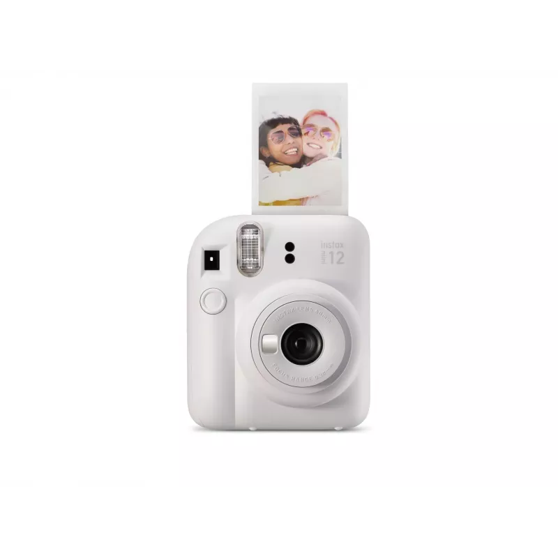 Momentkamera Fujifilm Instax Mini 12 Balta — 86×54 mm izdrukas, 60 mm fokusa attālums, AA baterija