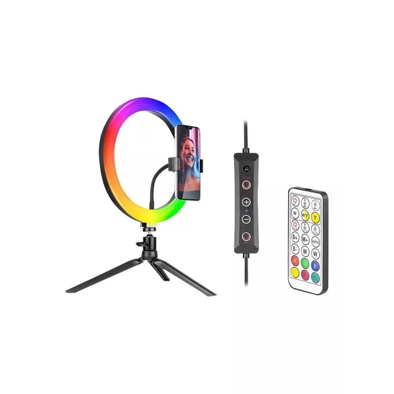 Ring lampa RGB 26cm ar statīvu