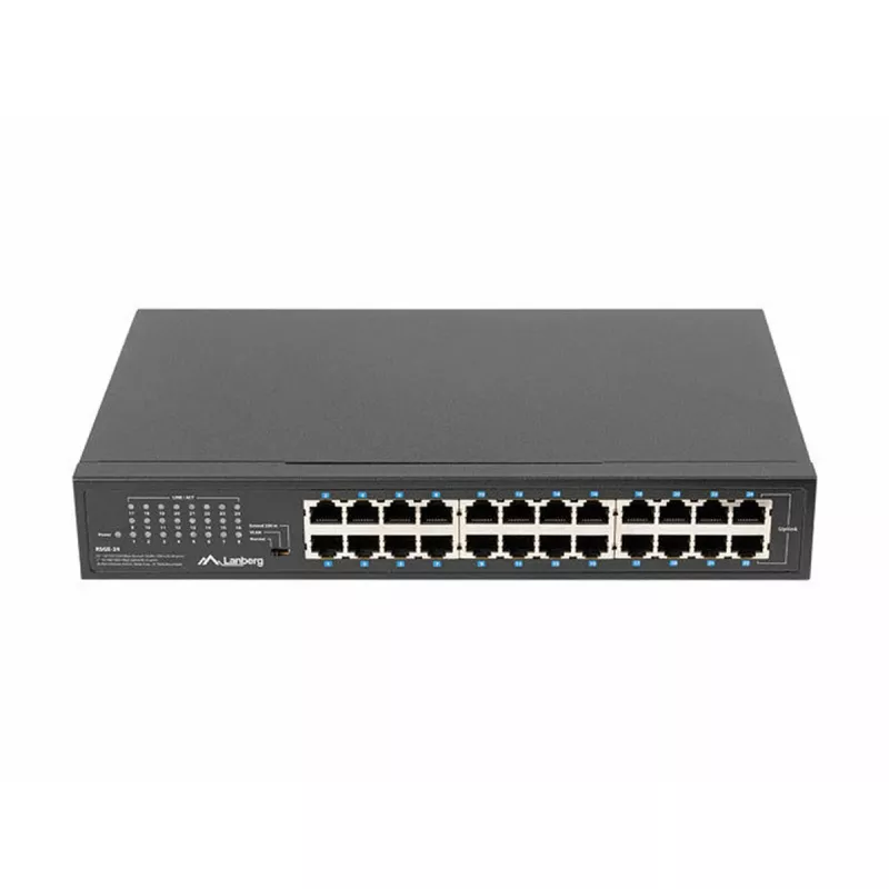 Lanberg RSGE-24 nepārvaldāms tīkla slēdzis ar 24 Gigabit Ethernet portiem, montāža 19" skapī (1U), 48 Gbps