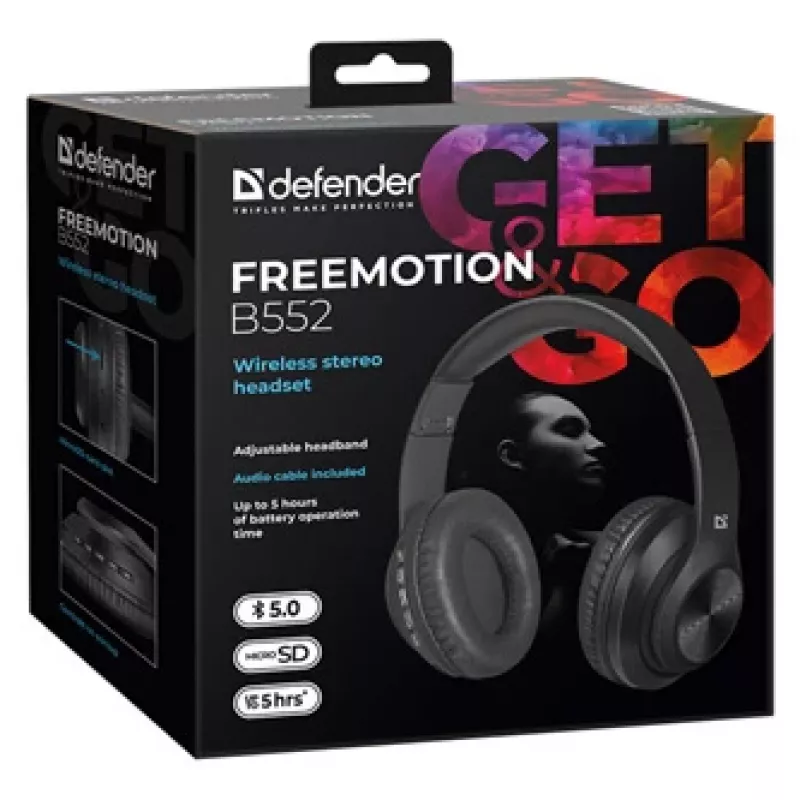 Defender FreeMotion B552 Bluetooth austiņas ar MicroSD slotu