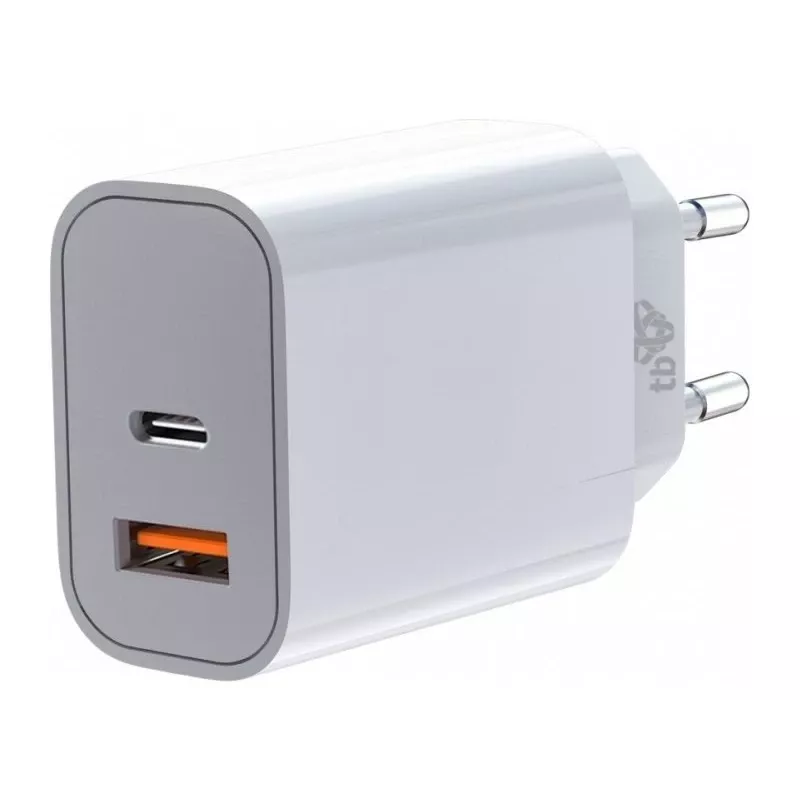 Universāls lādētājs 2x3A USB-C + USB-A Power Delivery balts