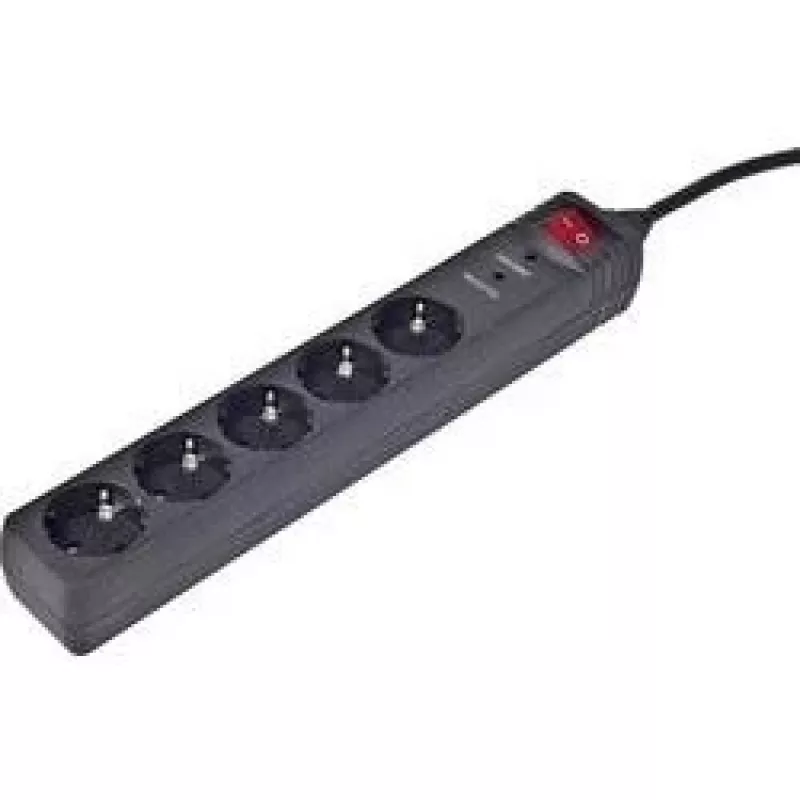 EnerGenie SPG5-C-15 pārsprieguma aizsargs Melns 5 Schuko kontaktligzdas 250 V 4.5 m