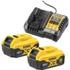 Bateriju un lādētāja komplekts DeWALT DCB1104P2 18 V 5.0 Ah (2 baterijas, lādētājs)