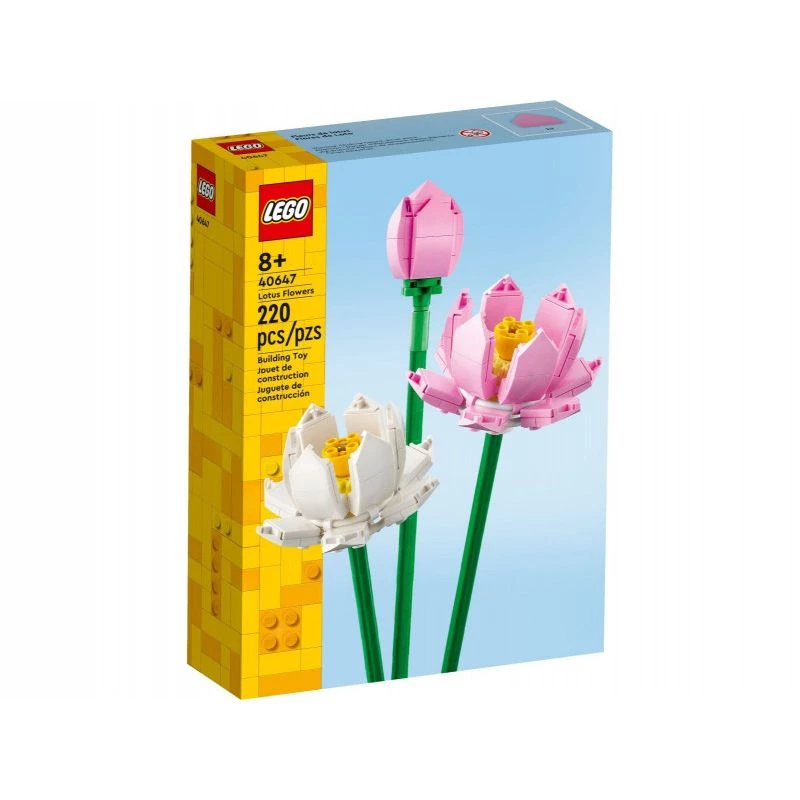 LEGO 40647 Lotus Flowers — Botāniskā kolekcija modulārs modelis, 220 gab., augstums 300 mm, vecums 8+