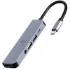 Gembird A-CM-COMBO5-02 USB-C 5-in-1 daudzportu adapteris, sudraba