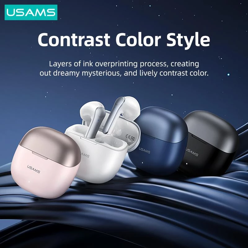 USAMS TWSXH Series Dual Mic Bezvadu Austiņas Zilā Krāsā BHUXH03
