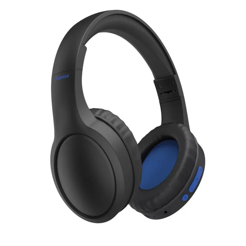 Hama 00184160 Bezvadu un vadu austiņas ar USB Type-C Bluetooth, melnas/zilas
